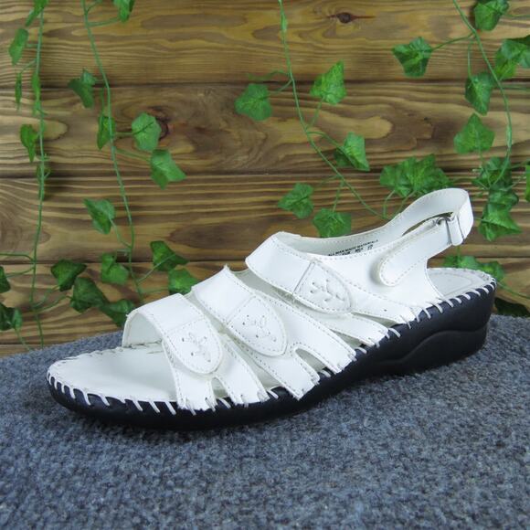 I Heart Comfort Women Clara Strappy White Synthetic Sz 9 Medium Gently Used 2025 - Picture 1 of 7